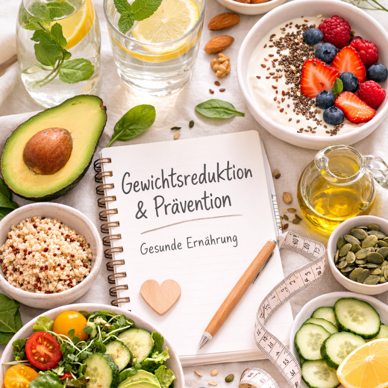 Lebensmittel und Notizbuch