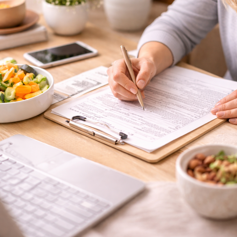 Planung gesunder Mahlzeiten, Beratungsprotokoll
